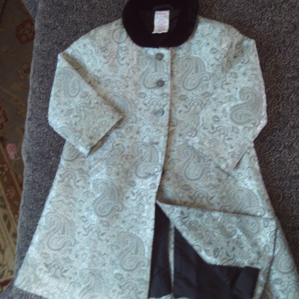 Gymboree Dress Jacket Coat Silk 18M Silver Paisley